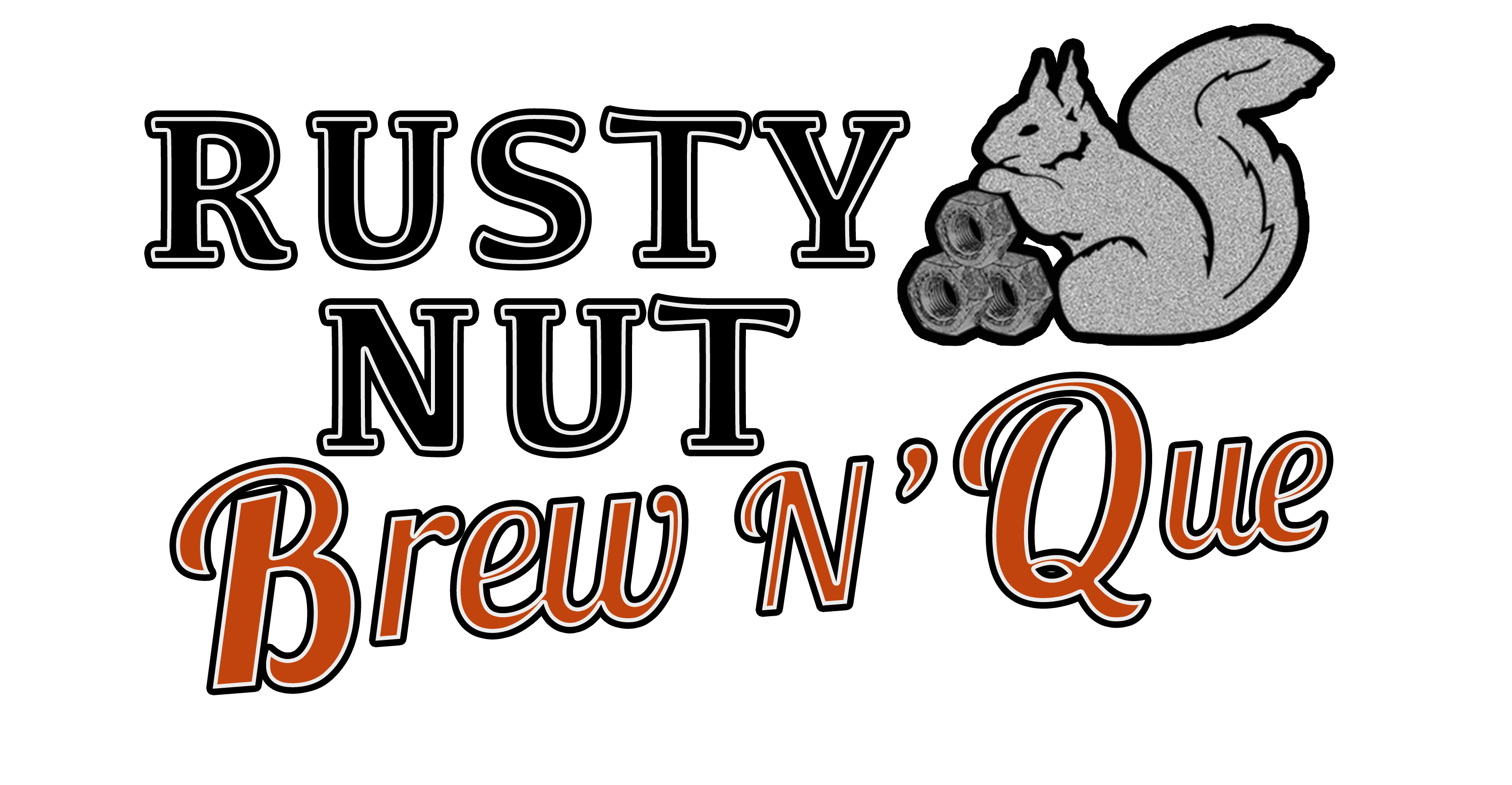 Rusty Nut Brew N' Que Logo